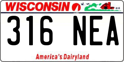 WI license plate 316NEA