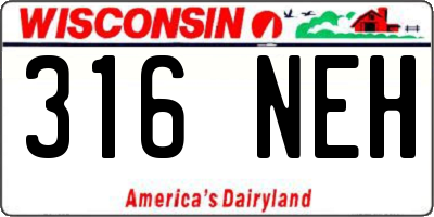 WI license plate 316NEH