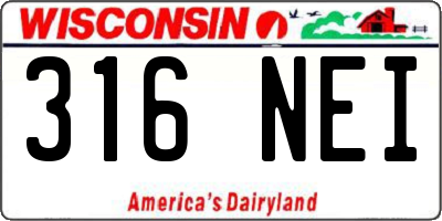 WI license plate 316NEI