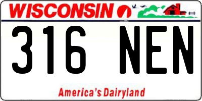 WI license plate 316NEN