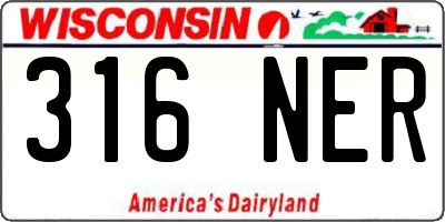 WI license plate 316NER