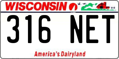 WI license plate 316NET