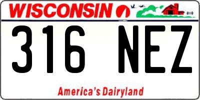 WI license plate 316NEZ