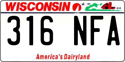 WI license plate 316NFA