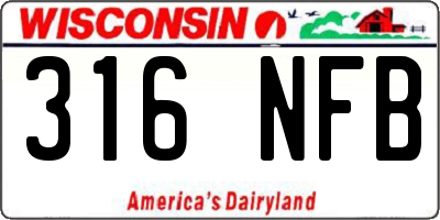 WI license plate 316NFB