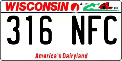 WI license plate 316NFC