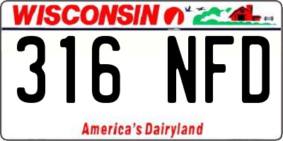 WI license plate 316NFD
