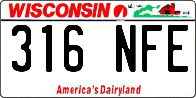 WI license plate 316NFE
