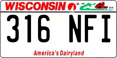 WI license plate 316NFI
