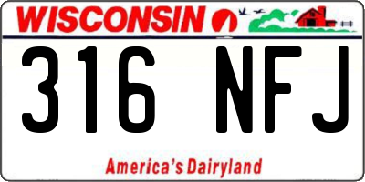 WI license plate 316NFJ