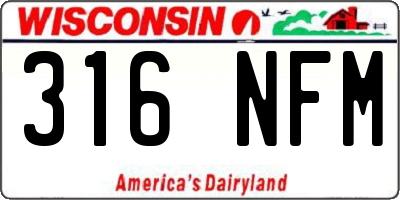 WI license plate 316NFM