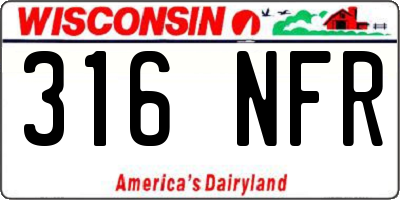 WI license plate 316NFR