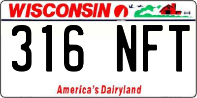 WI license plate 316NFT