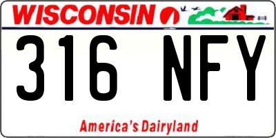 WI license plate 316NFY