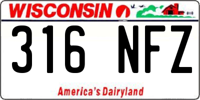 WI license plate 316NFZ