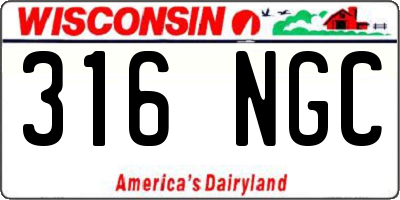 WI license plate 316NGC