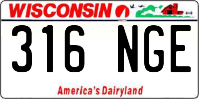 WI license plate 316NGE