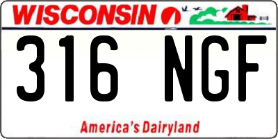 WI license plate 316NGF