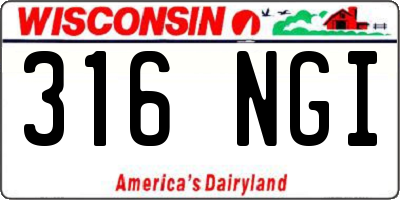 WI license plate 316NGI