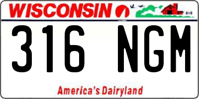 WI license plate 316NGM