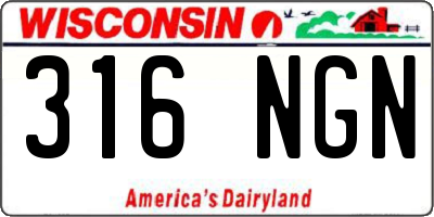 WI license plate 316NGN