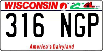 WI license plate 316NGP