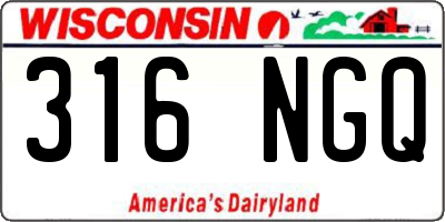 WI license plate 316NGQ