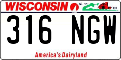 WI license plate 316NGW