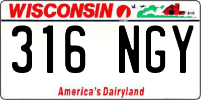 WI license plate 316NGY
