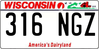 WI license plate 316NGZ
