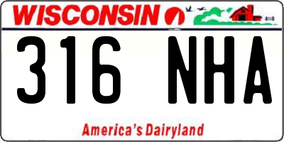 WI license plate 316NHA