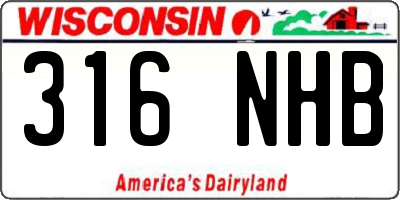 WI license plate 316NHB