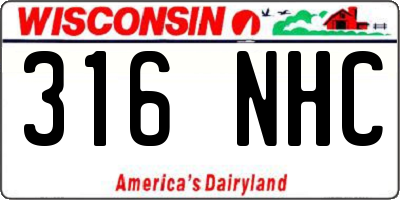 WI license plate 316NHC