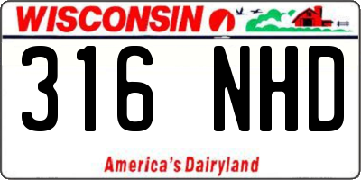 WI license plate 316NHD