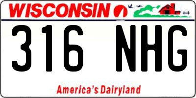 WI license plate 316NHG