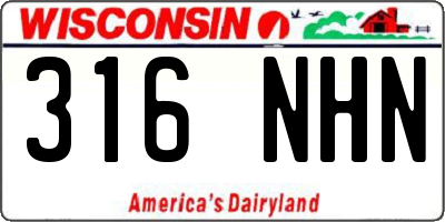 WI license plate 316NHN