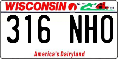 WI license plate 316NHO