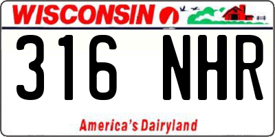 WI license plate 316NHR