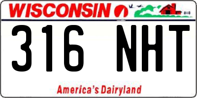 WI license plate 316NHT