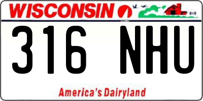 WI license plate 316NHU