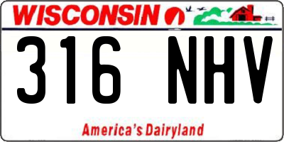 WI license plate 316NHV