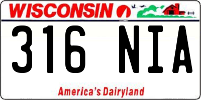 WI license plate 316NIA