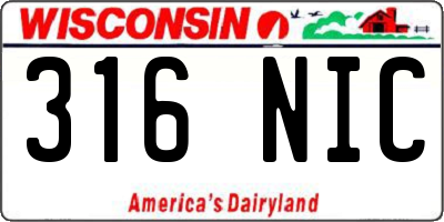 WI license plate 316NIC