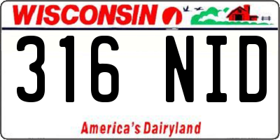 WI license plate 316NID