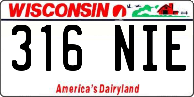 WI license plate 316NIE