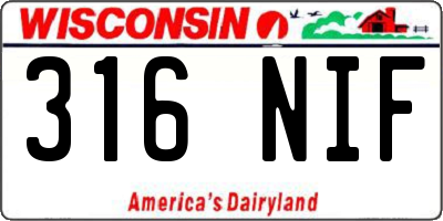 WI license plate 316NIF