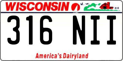 WI license plate 316NII