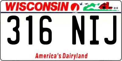 WI license plate 316NIJ