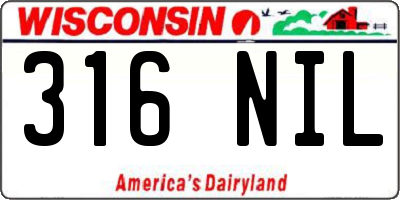 WI license plate 316NIL