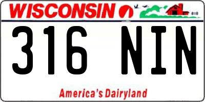 WI license plate 316NIN